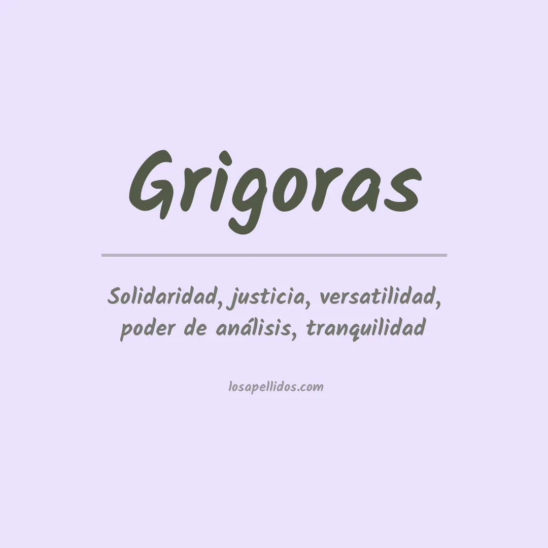 Apellido Grigoras