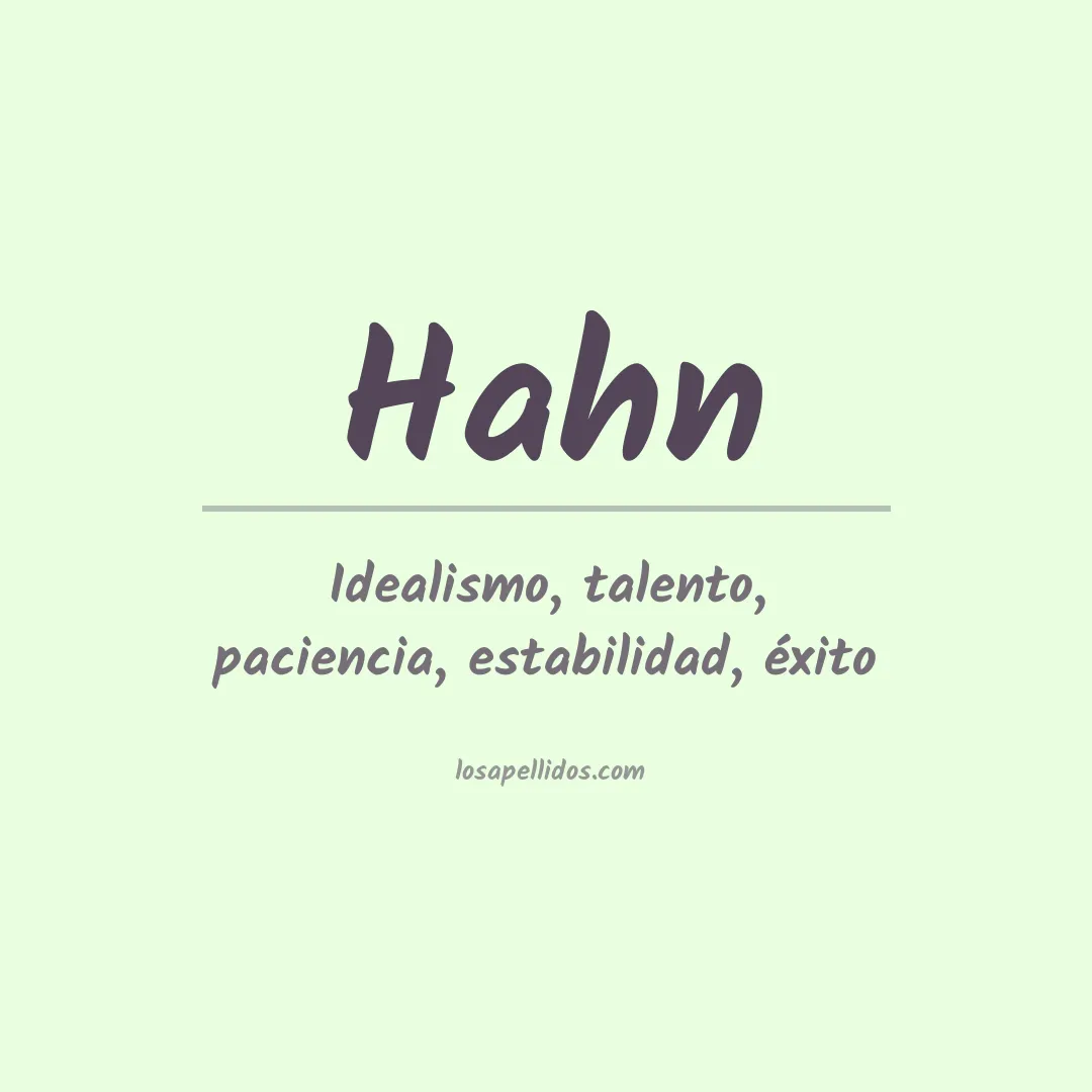 Apellido Hahn
