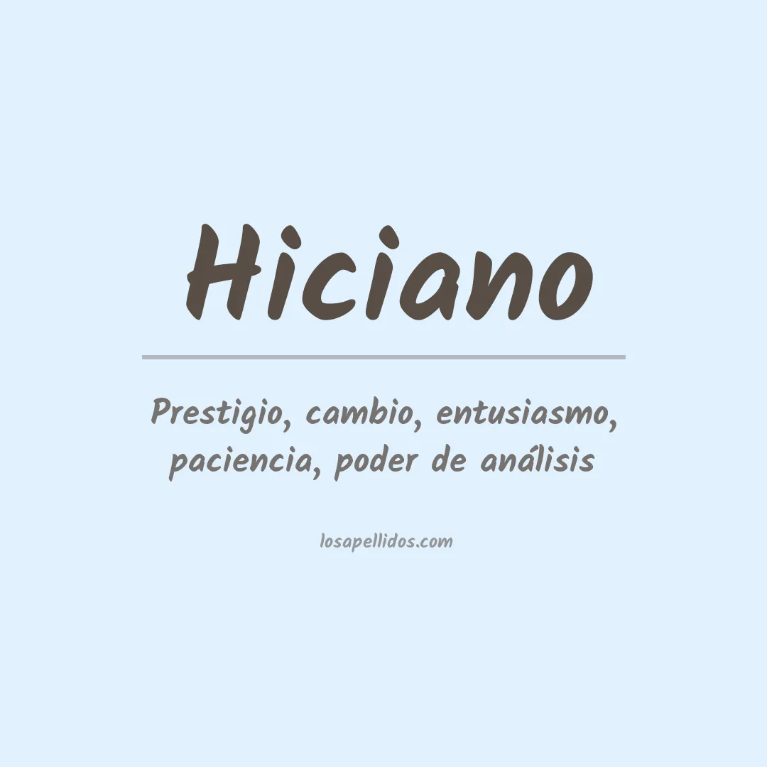 Significado del Apellido Hiciano