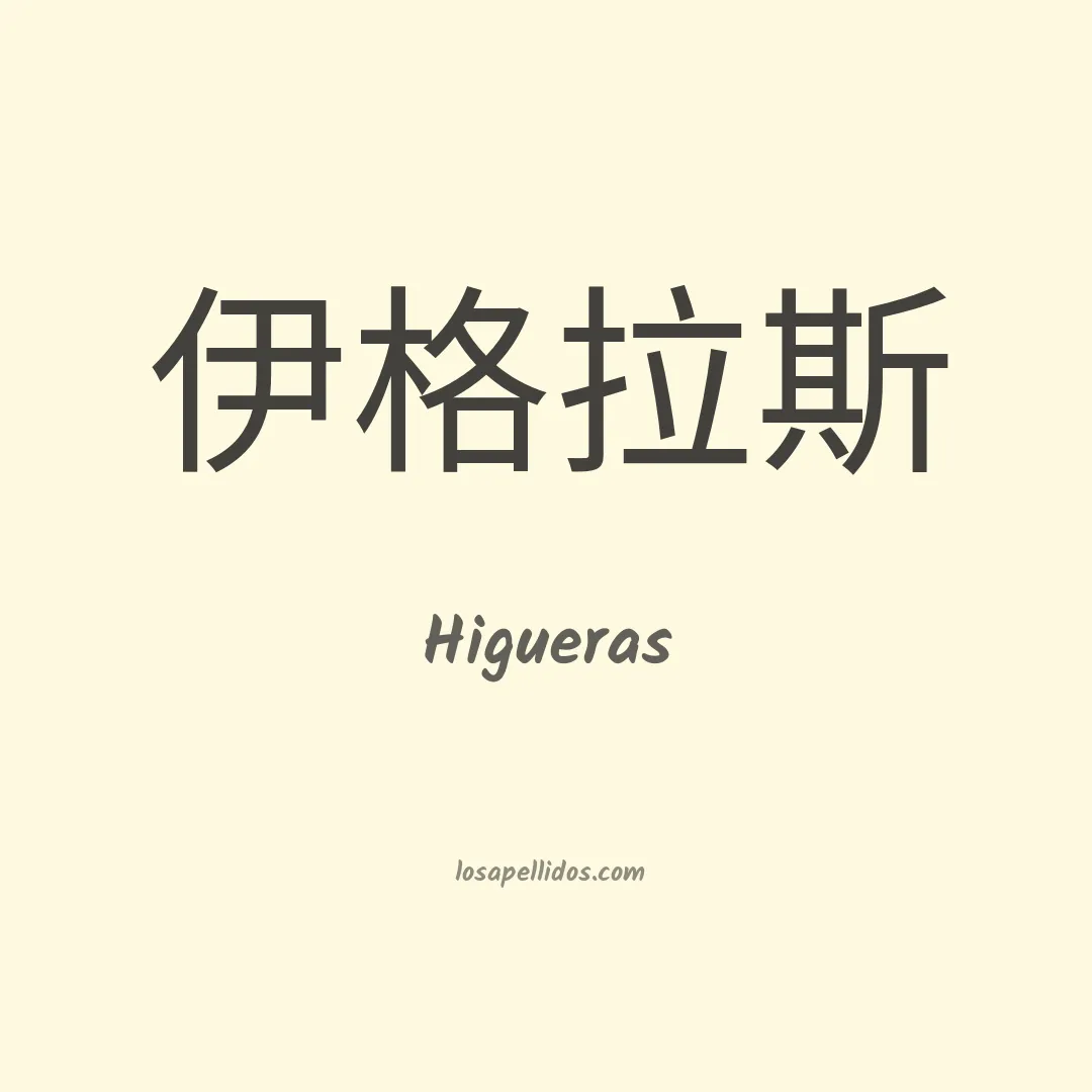 Higueras en chino