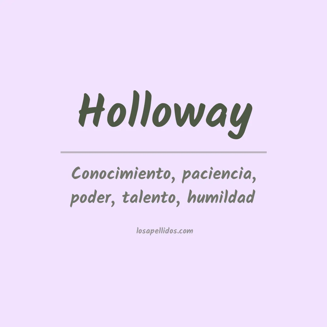 Apellido Holloway