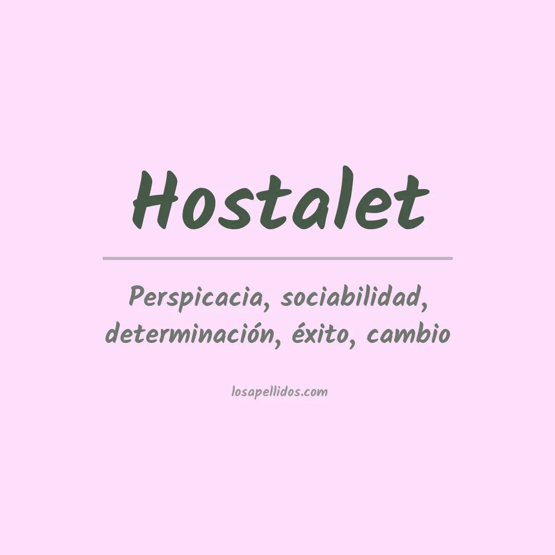 Significado del Apellido Hostalet
