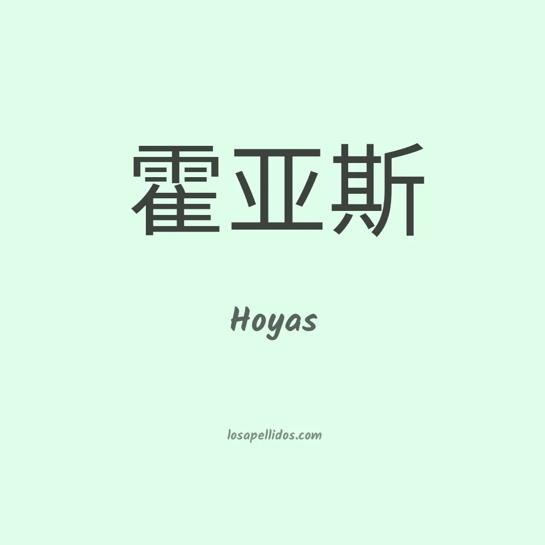 Hoyas en chino