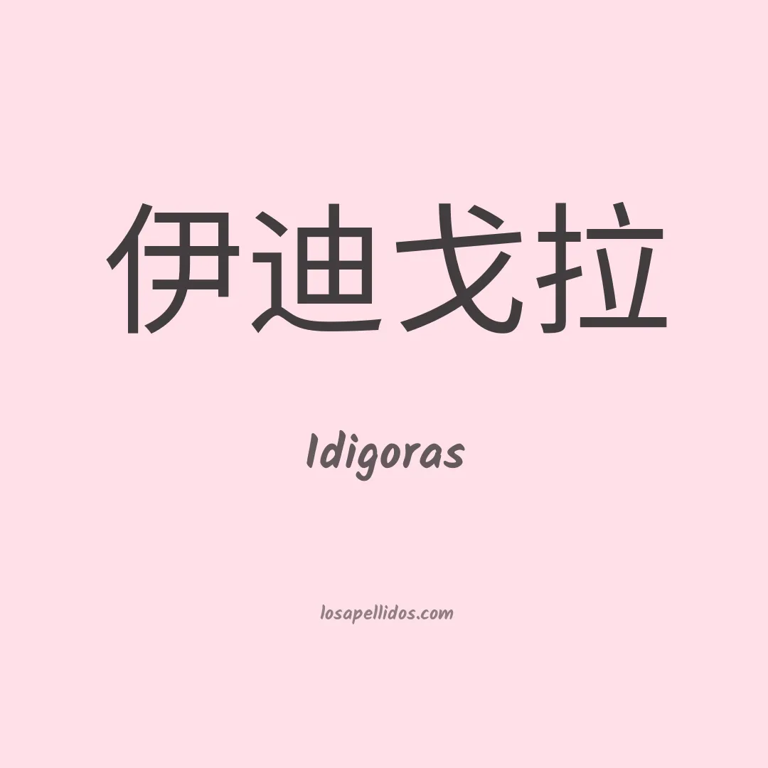 Idigoras en chino