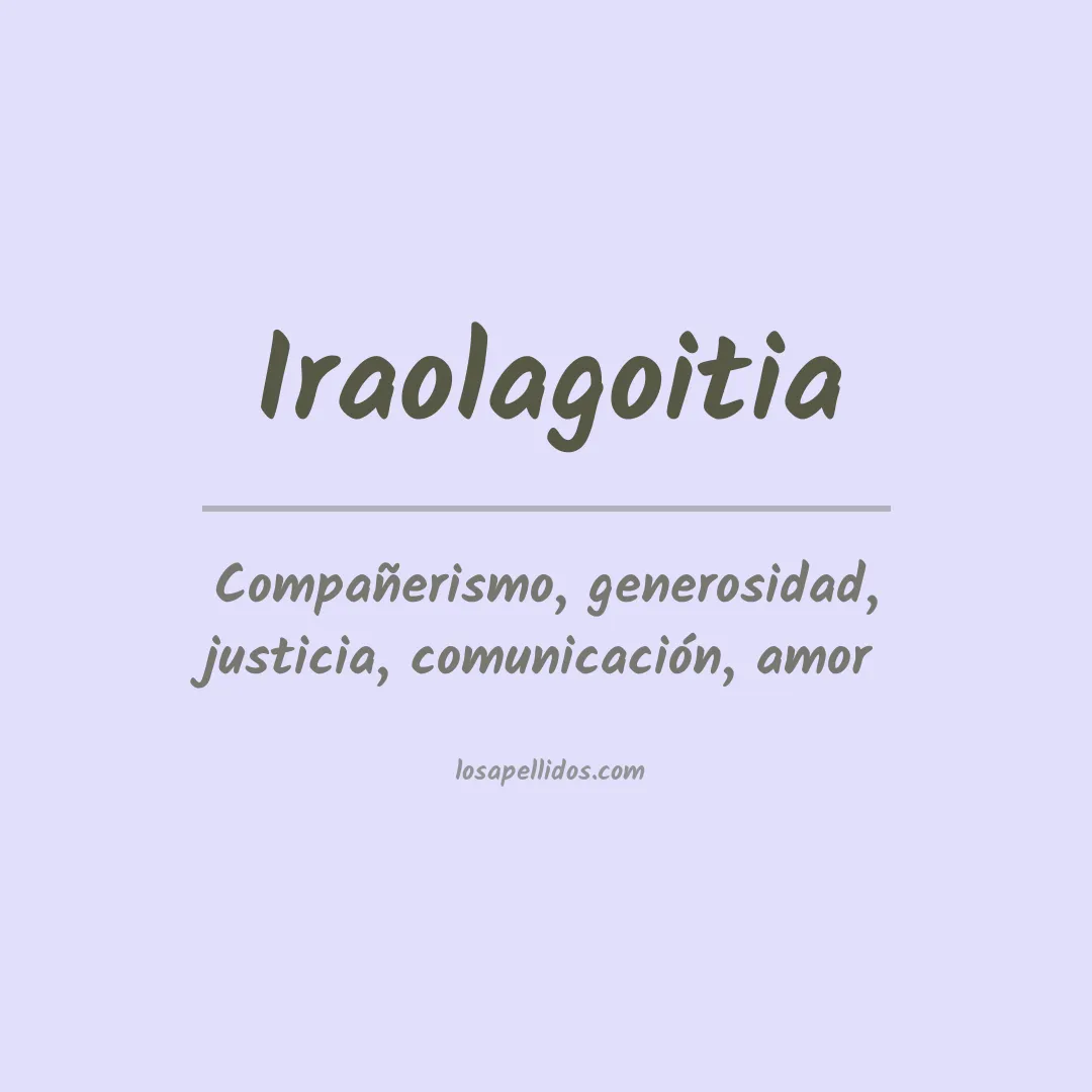 Significado del Apellido Iraolagoitia