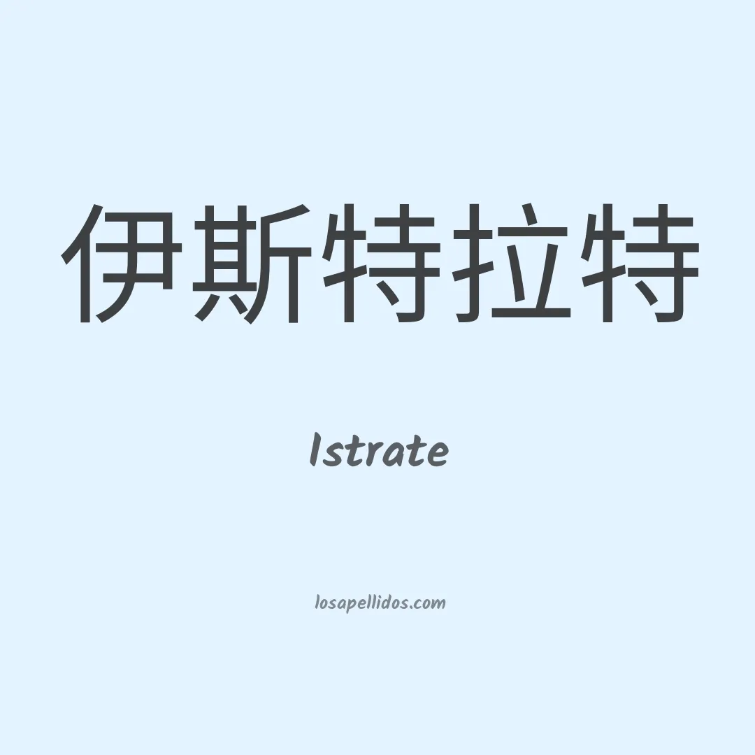 Istrate en chino