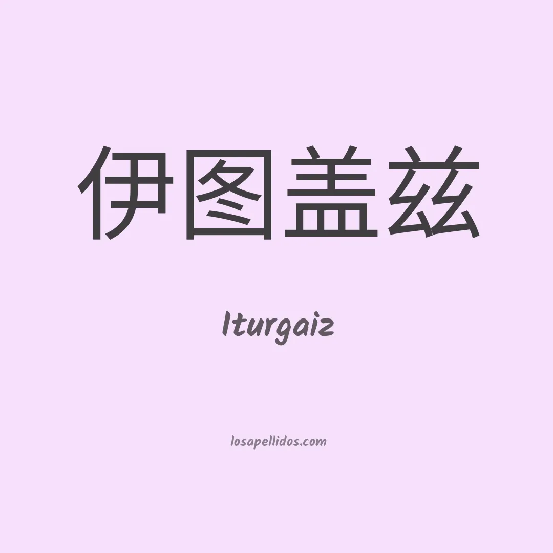 Iturgaiz en chino
