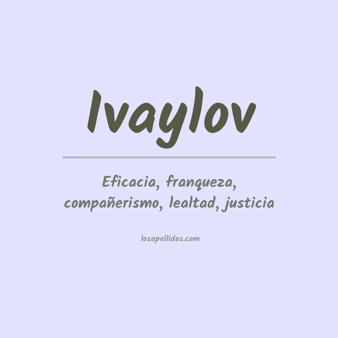 Apellido Ivaylov