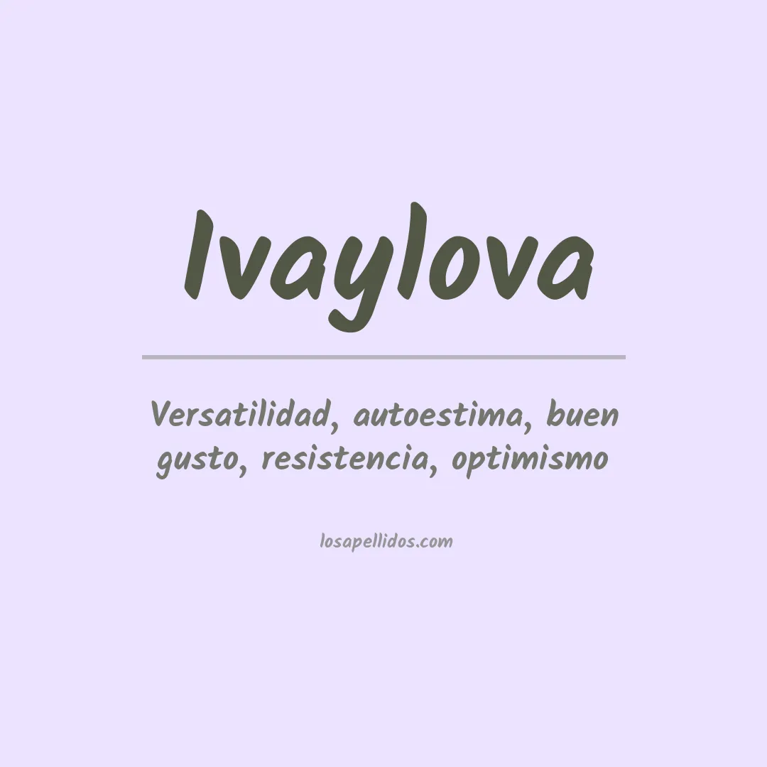 Apellido Ivaylova