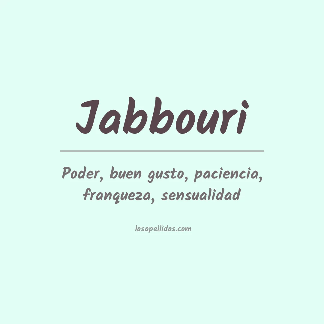 Apellido Jabbouri
