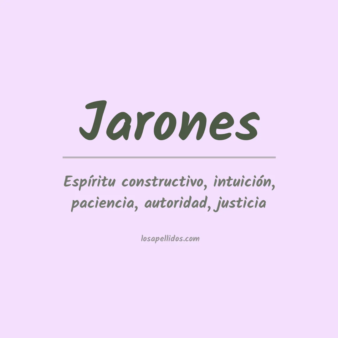 Significado del Apellido Jarones