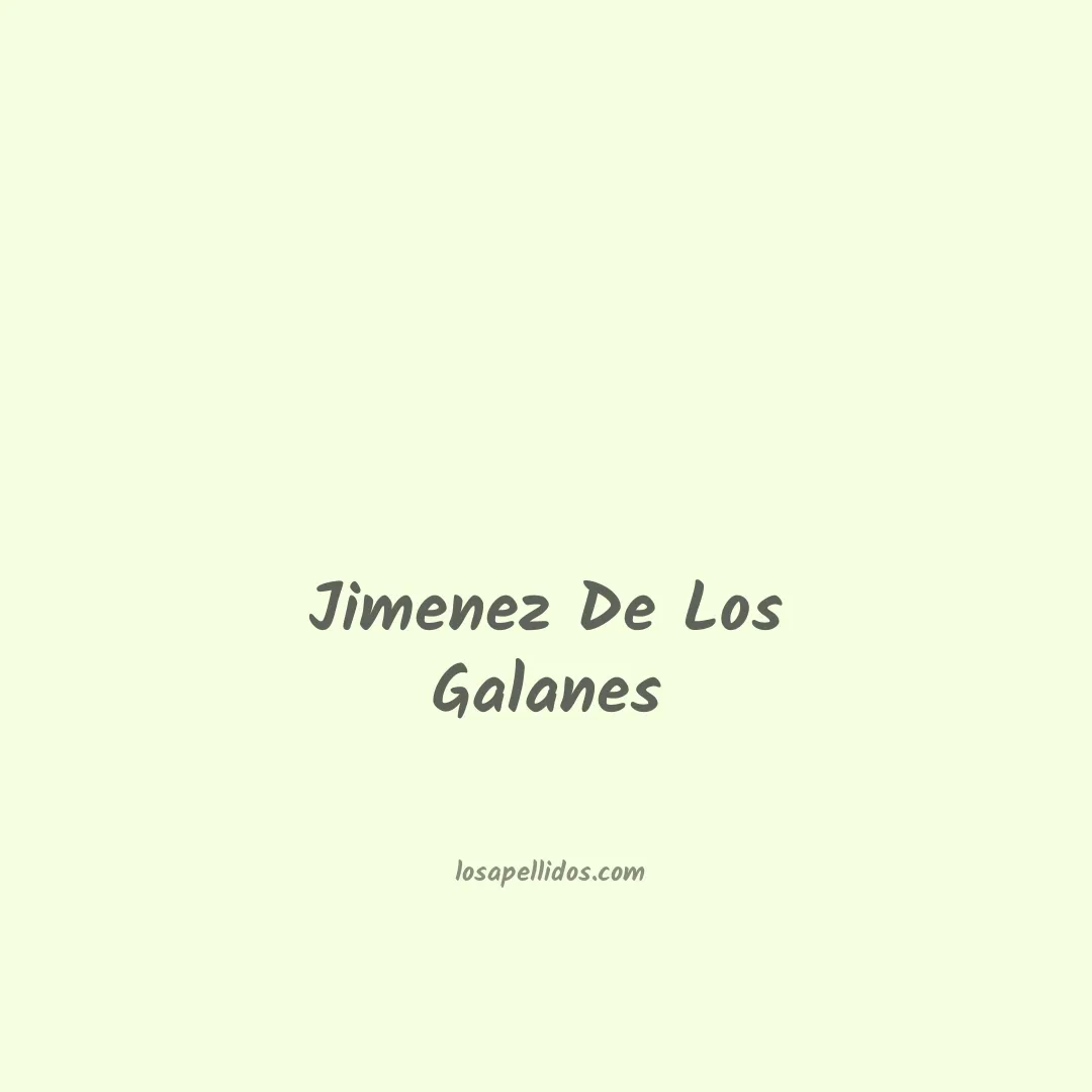 Jimenez de los galanes en chino