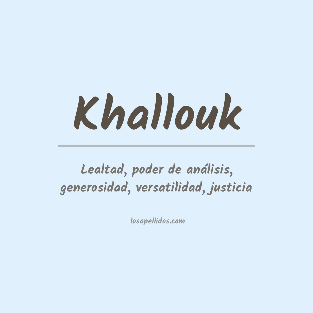Apellido Khallouk