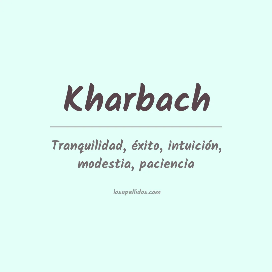 Apellido Kharbach