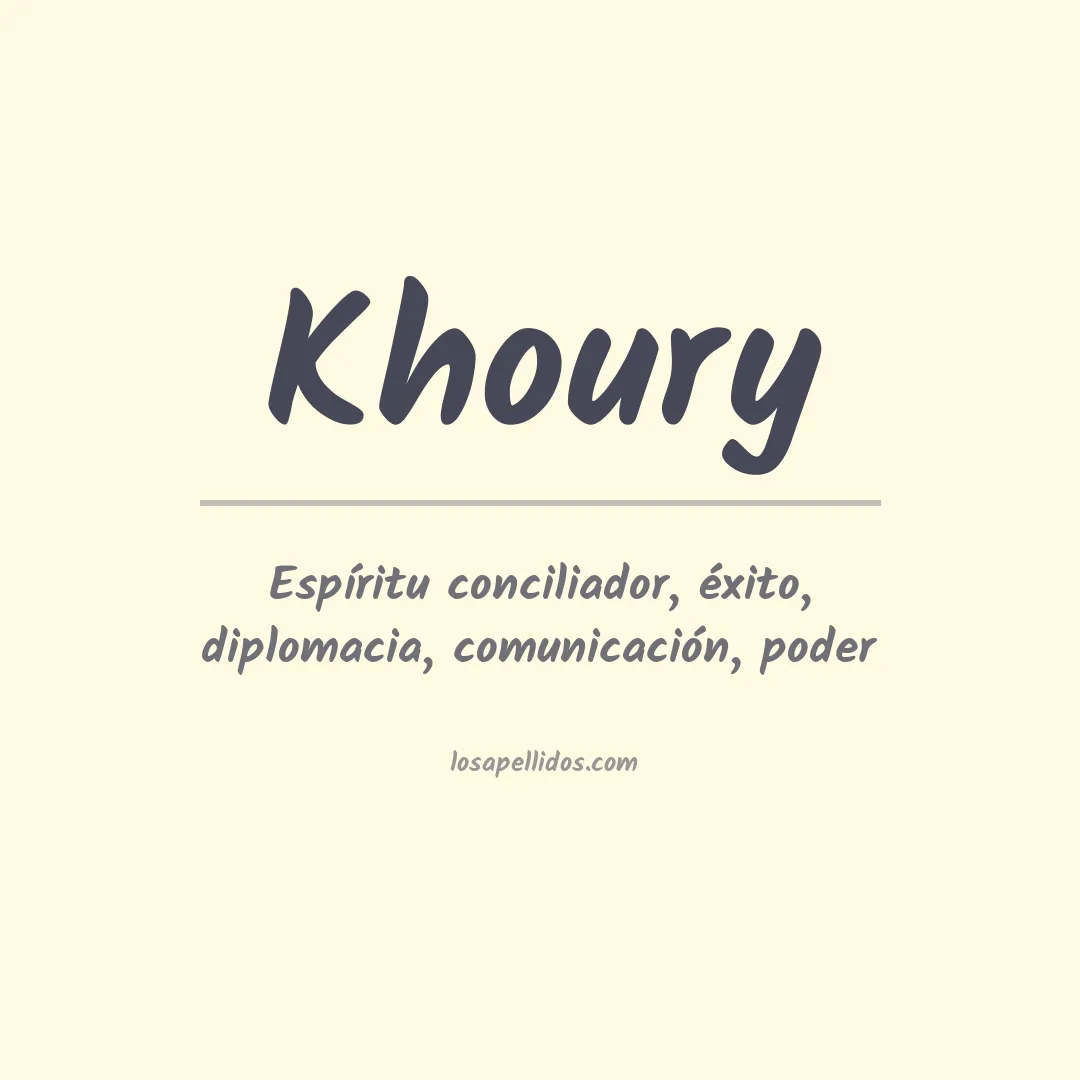 Apellido Khoury
