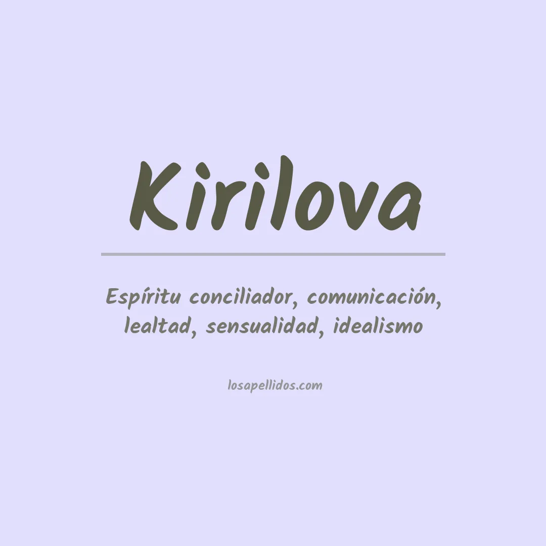 Apellido Kirilova