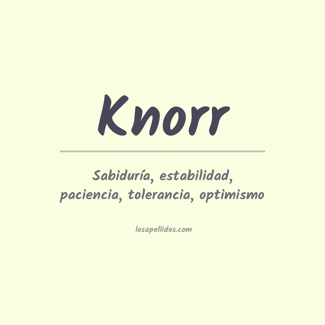 Apellido Knorr