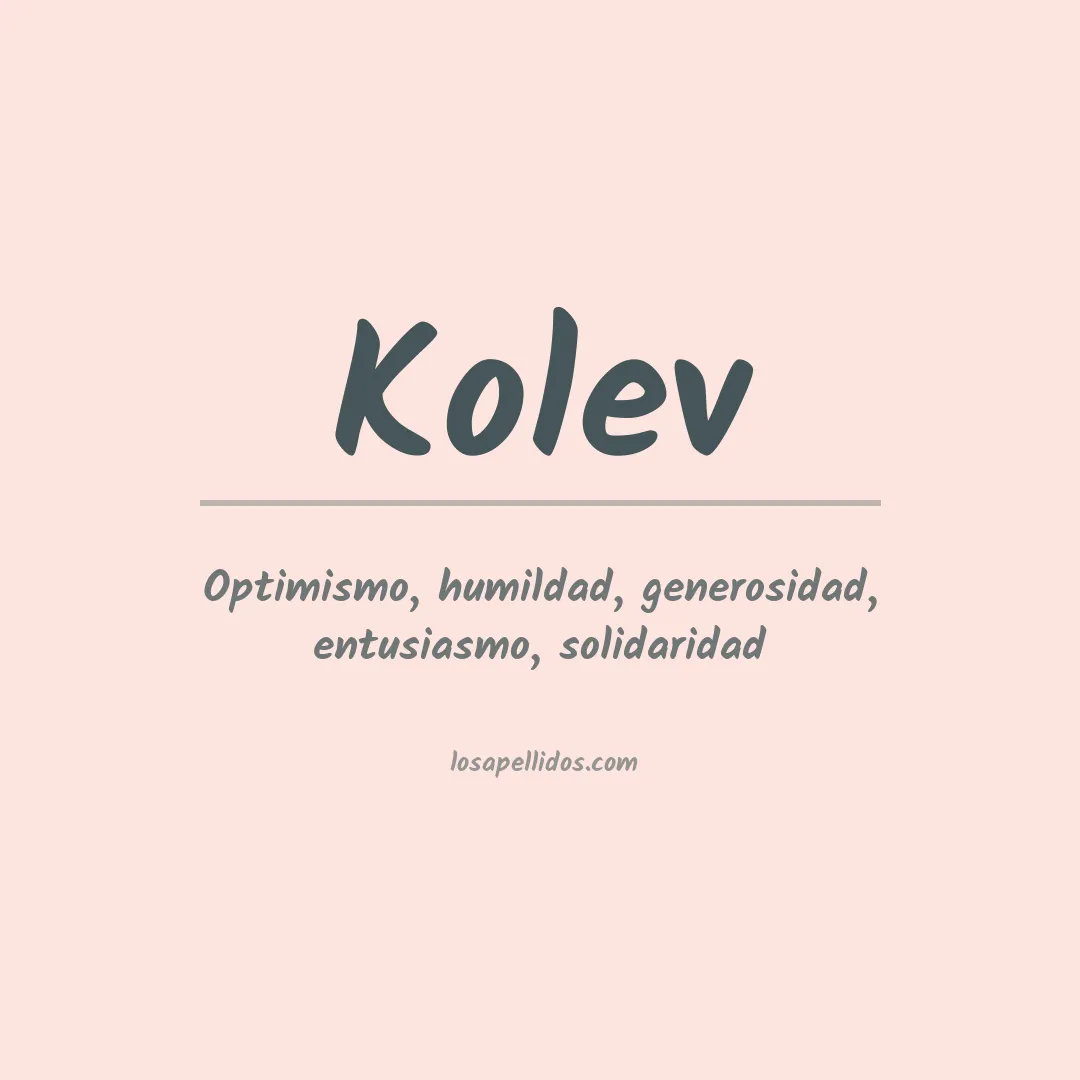 Apellido Kolev