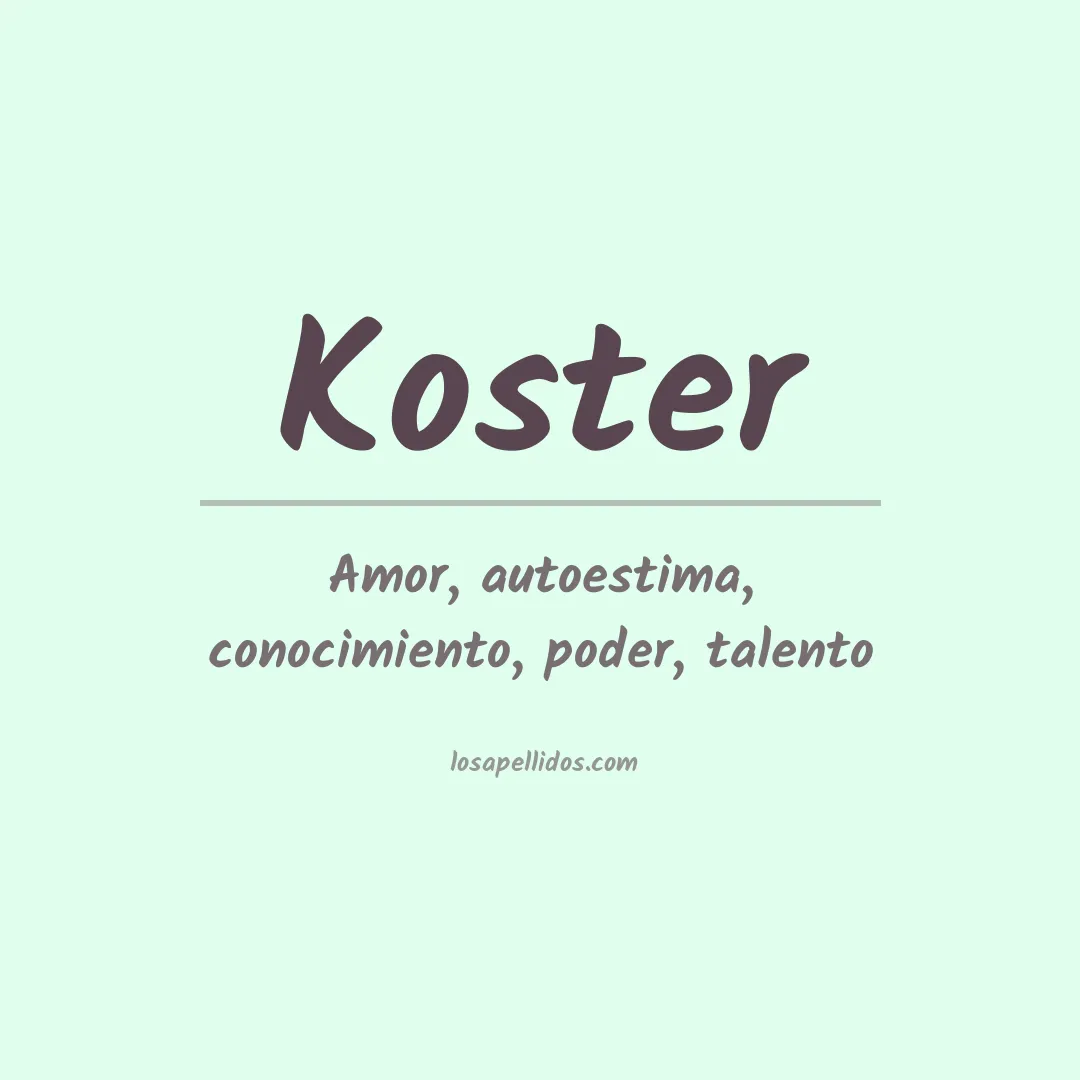 Apellido Koster