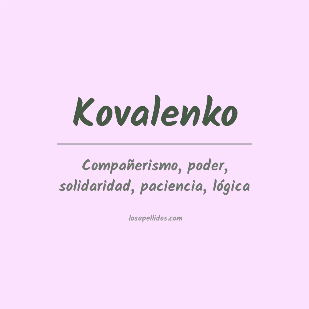 Apellido Kovalenko