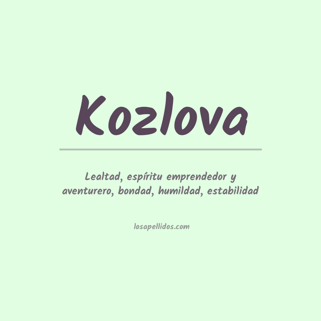 Apellido Kozlova