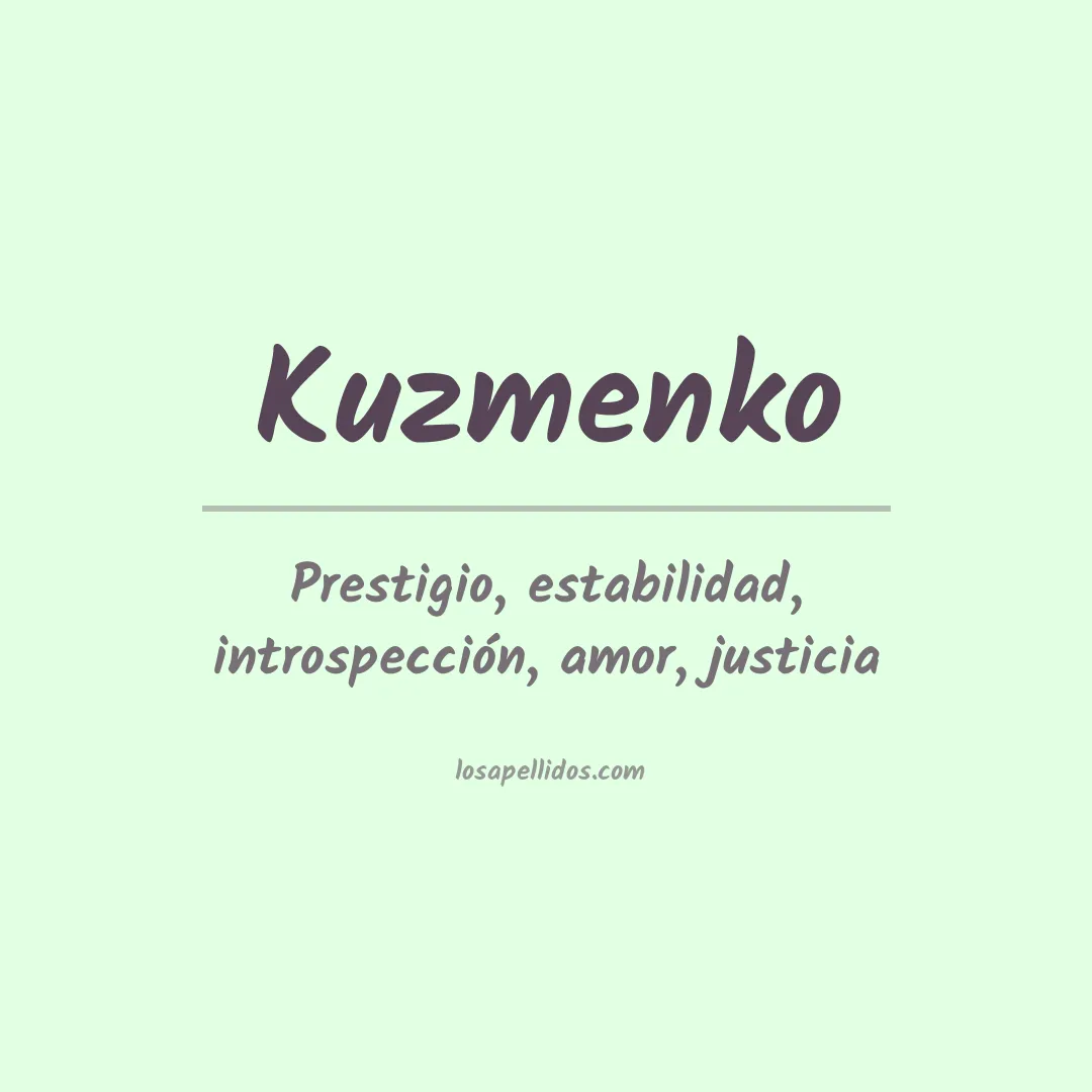 Apellido Kuzmenko