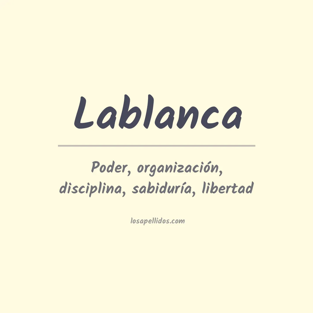 Significado del Apellido Lablanca