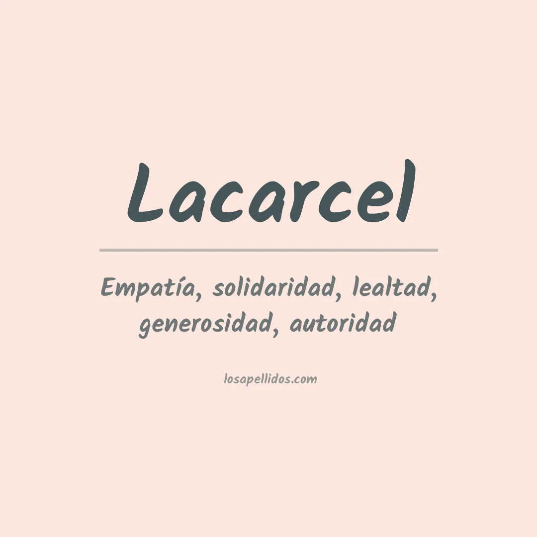 Significado del Apellido Lacarcel