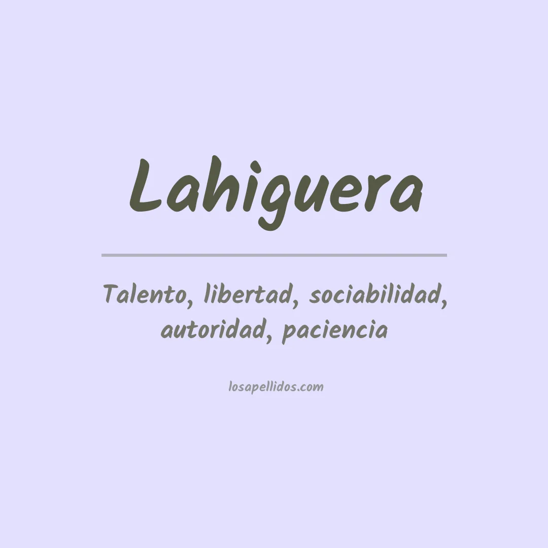 Apellido Lahiguera