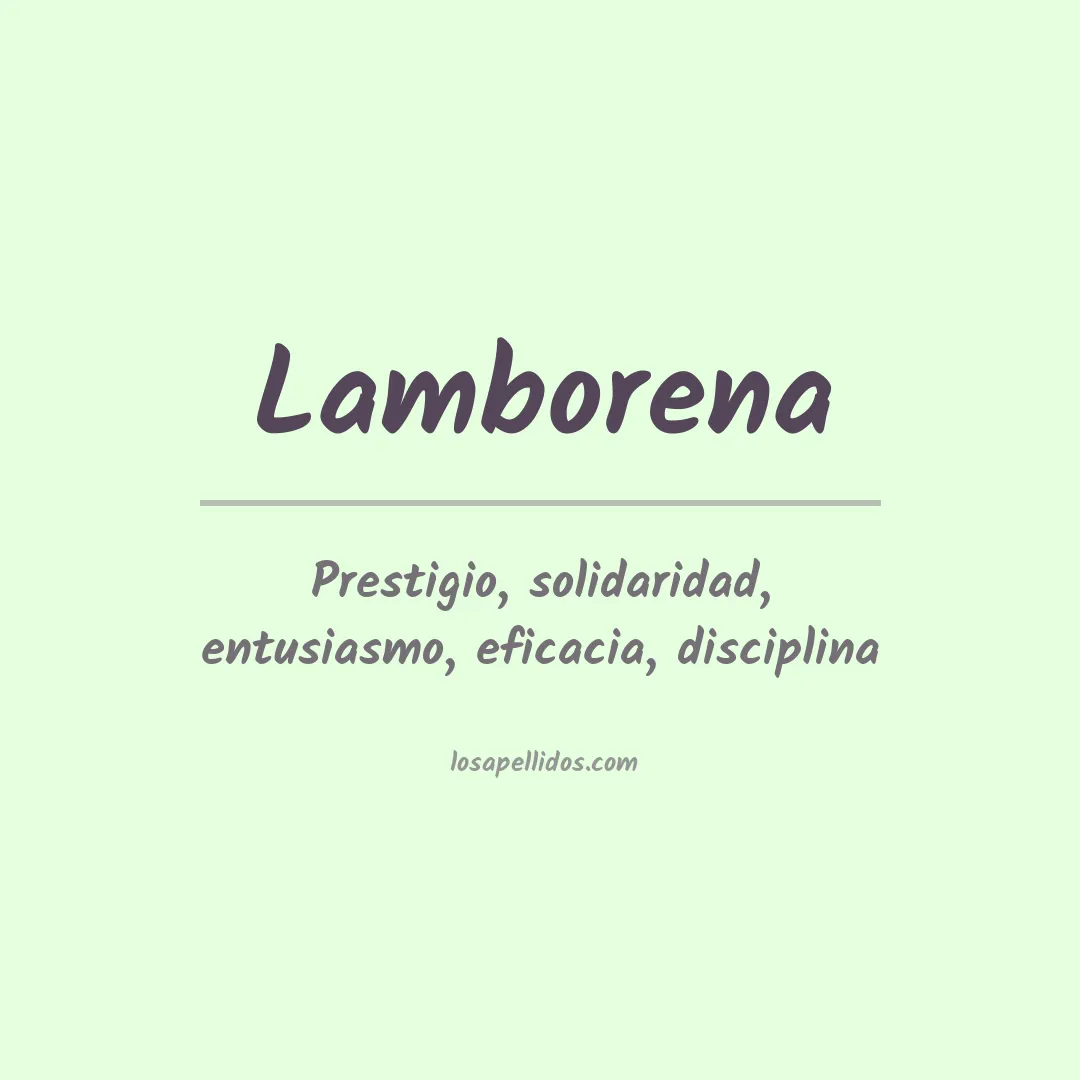 Significado del Apellido Lamborena