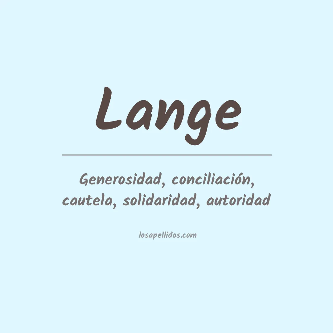 Apellido Lange