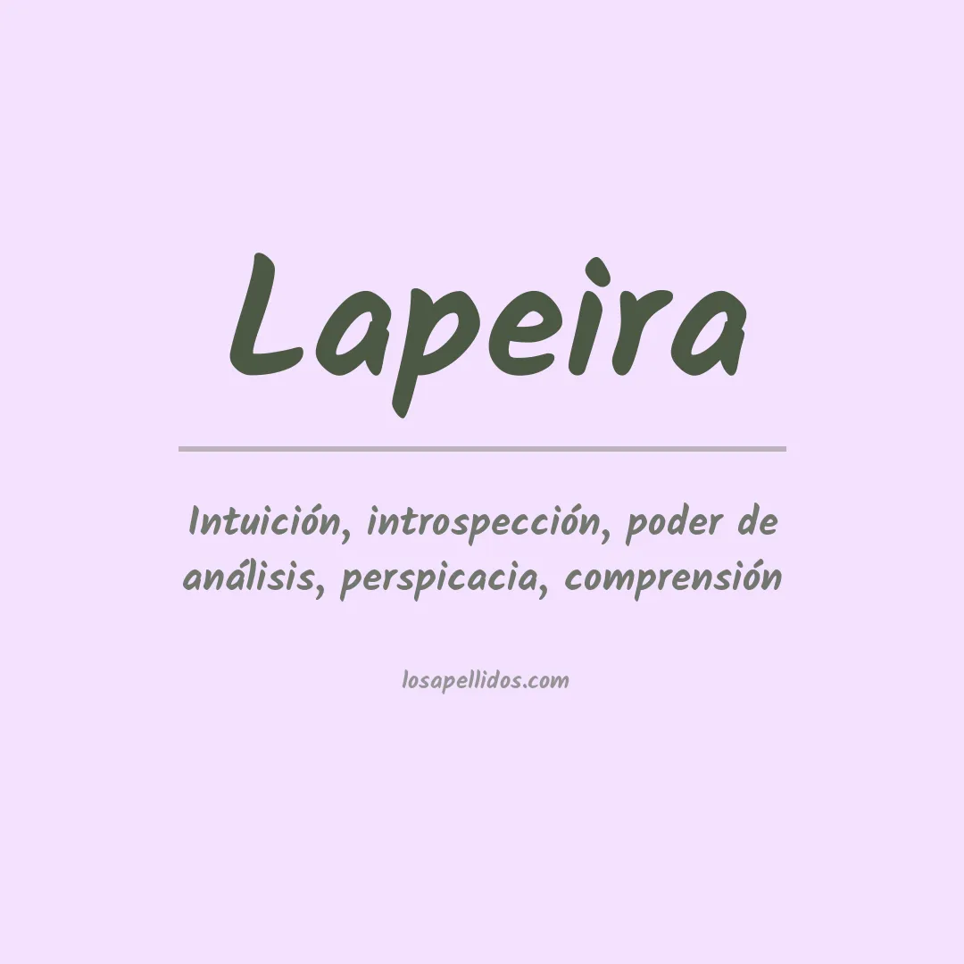 Significado del Apellido Lapeira