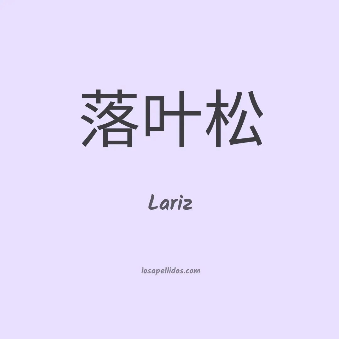 Lariz en chino