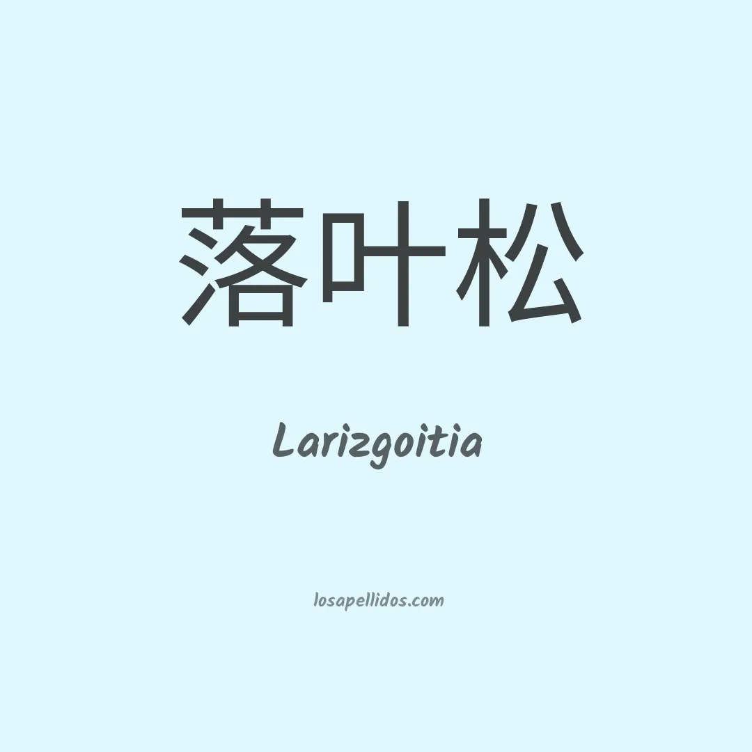 Larizgoitia en chino