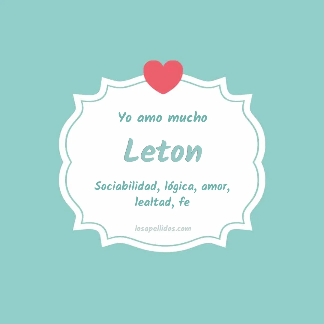 Yo amo mucho Leton