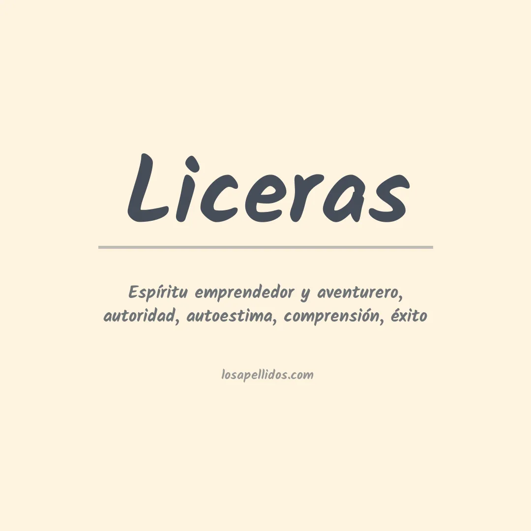 Significado del Apellido Liceras