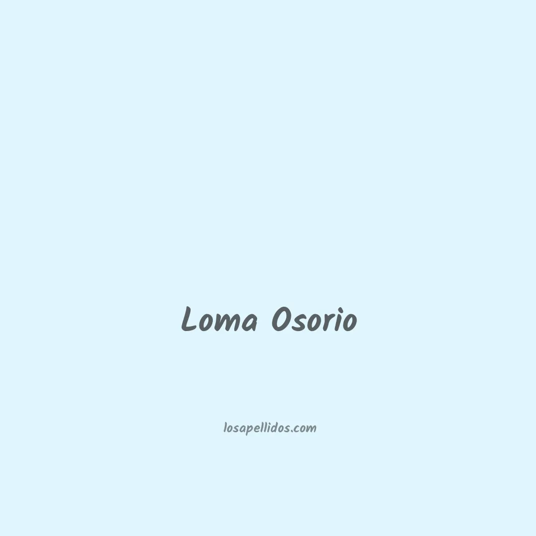 Loma osorio en chino