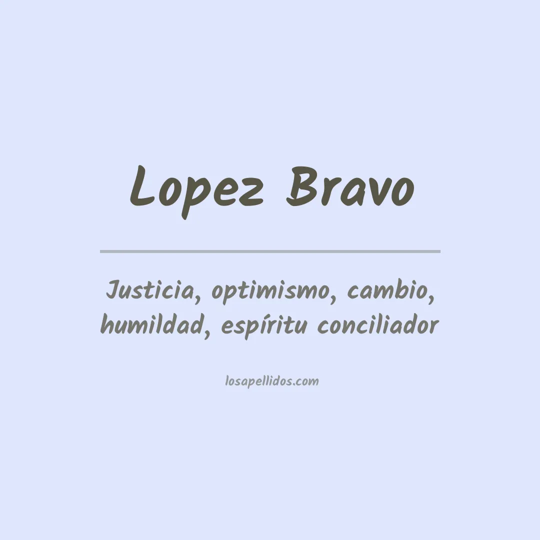 Significado del Apellido Lopez bravo