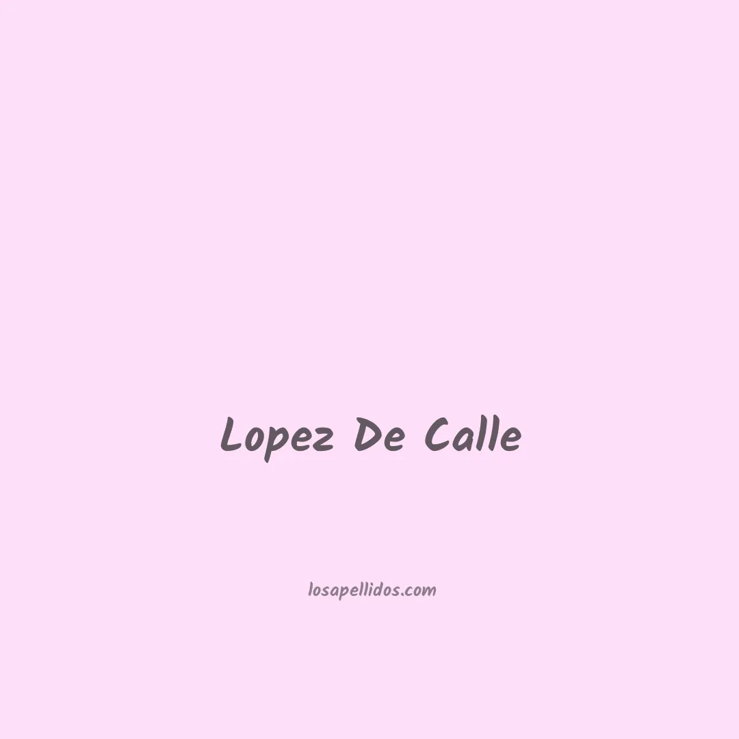 Lopez de calle en chino