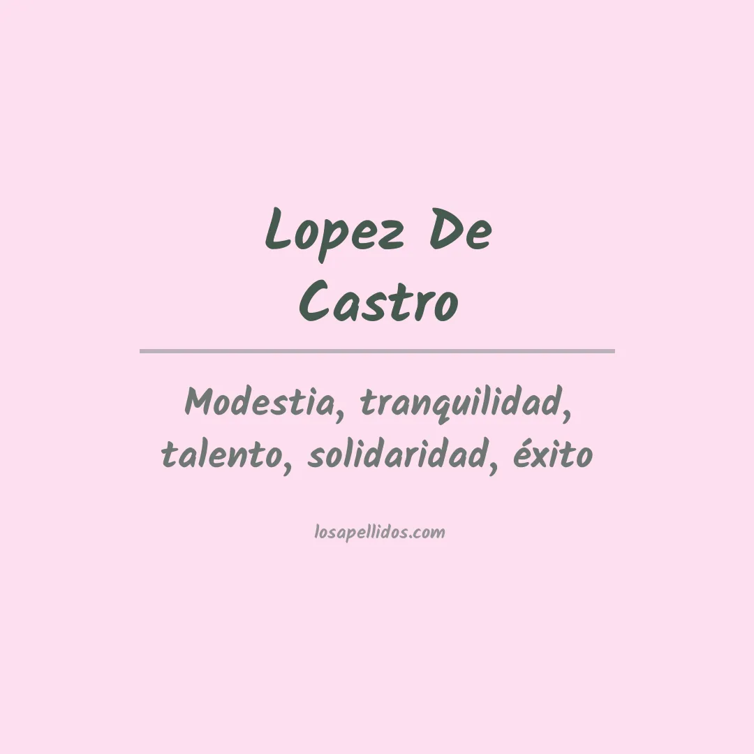 Significado del Apellido Lopez de castro