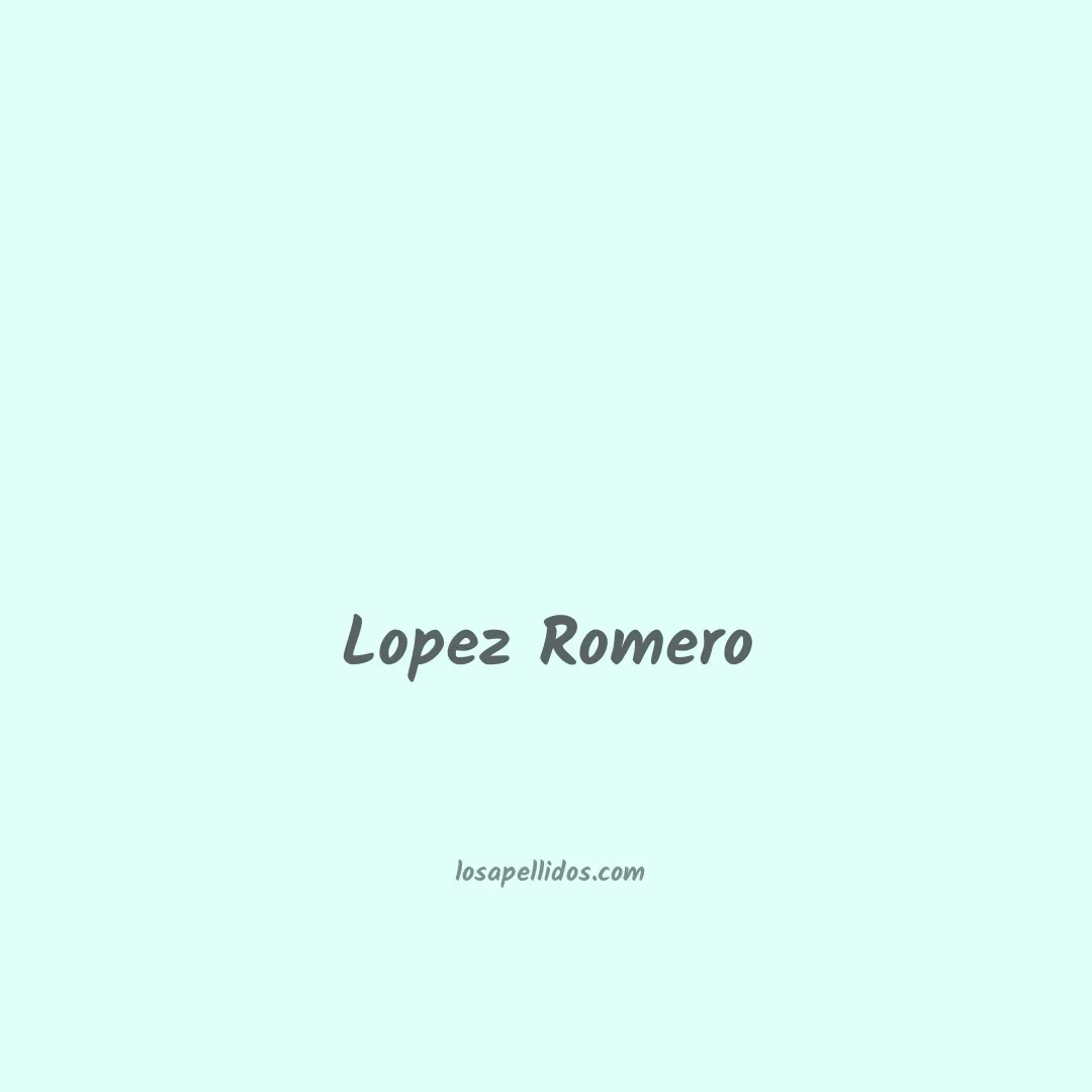 Lopez romero en chino