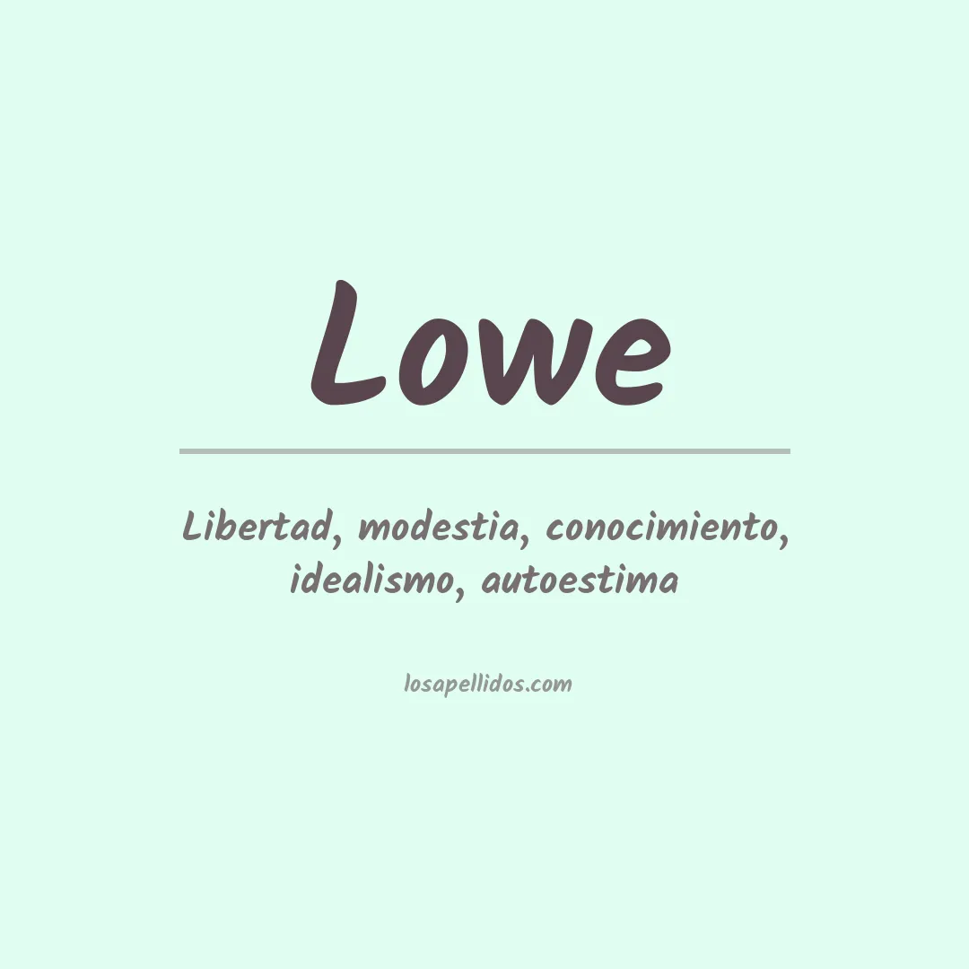 Apellido Lowe