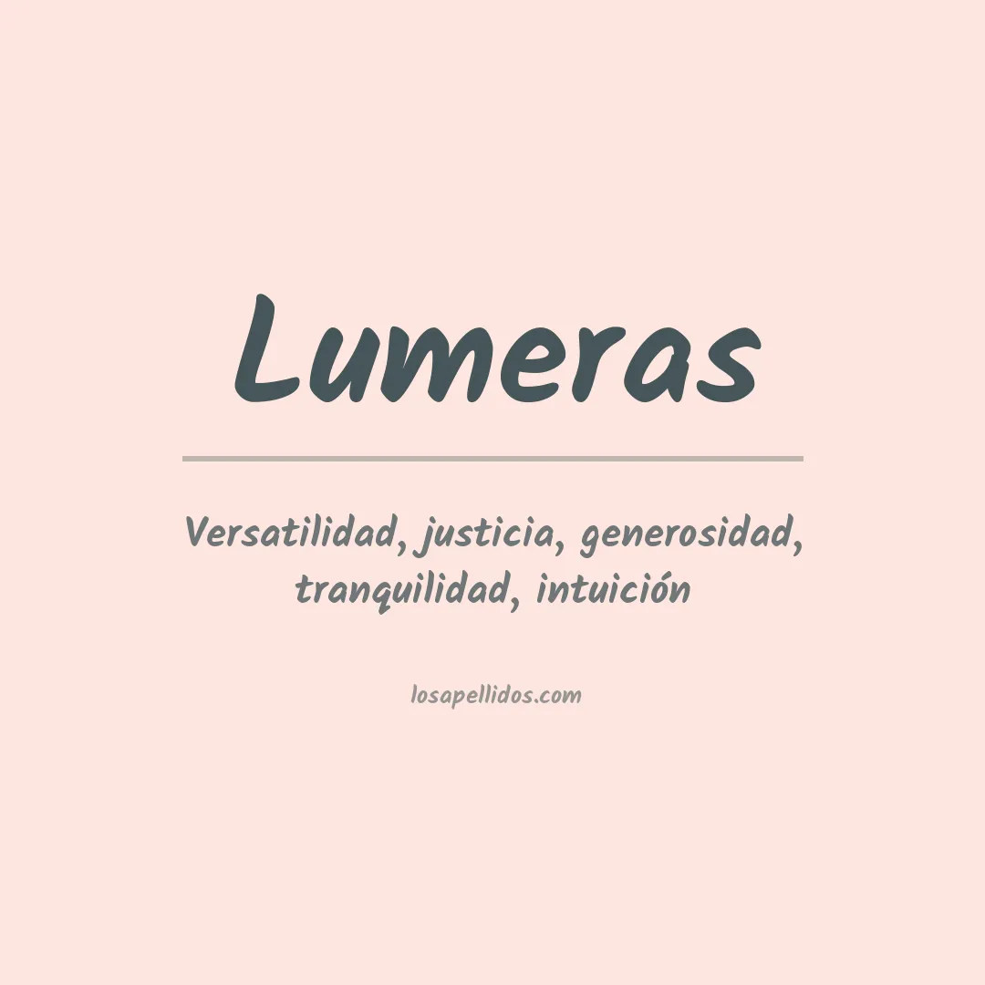 Significado del Apellido Lumeras