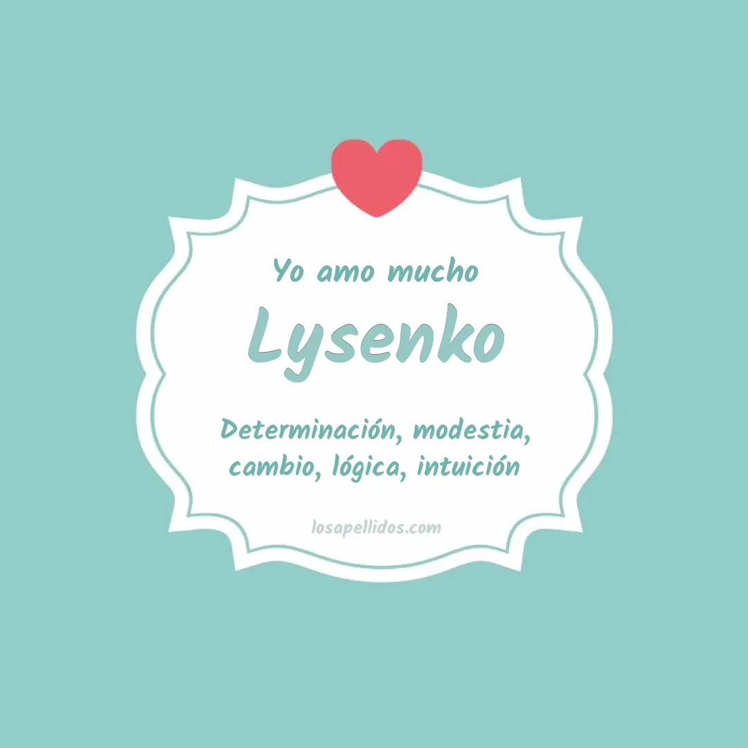 Yo amo mucho Lysenko