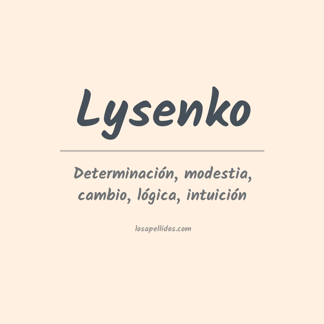 Apellido Lysenko