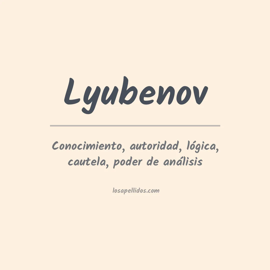 Apellido Lyubenov