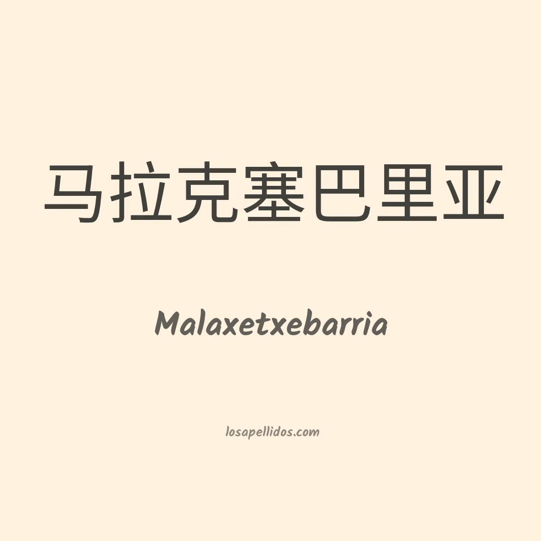 Malaxetxebarria en chino