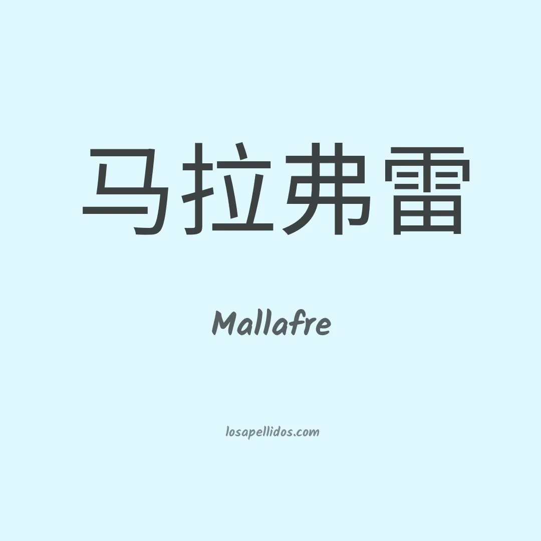 Mallafre en chino