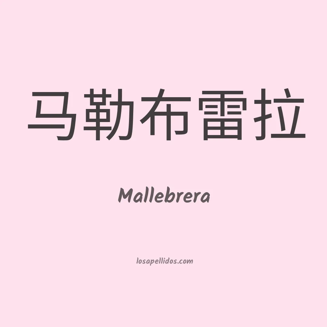 Mallebrera en chino