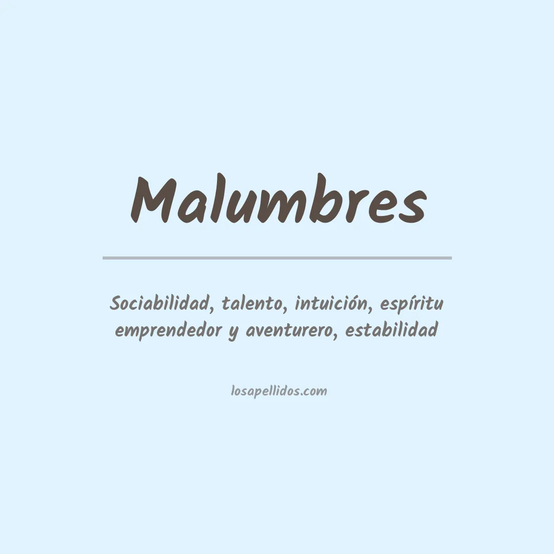 Significado del Apellido Malumbres